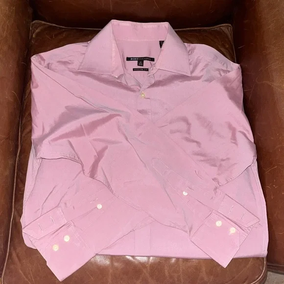 BCBG Men's Pink Button Down Shirt - Picture 7 of 8
